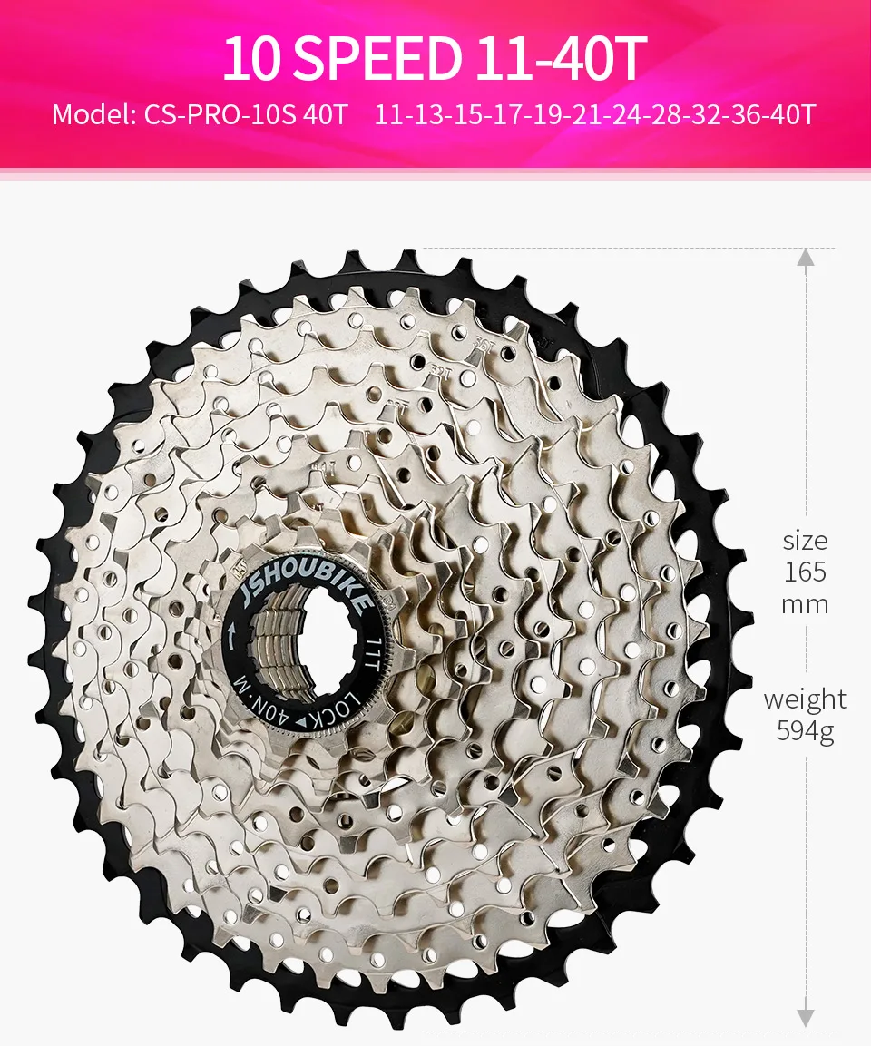 JSHOUBIKE MTB Fahrradkassette 10-Gang Freilauf 32T/36T/40T/42T/46T/50T Kraftsparend/Leichtgewichtig Für SHIMANO/SRAM – Detail 12