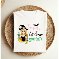 Beauty And Spooky Rapunzel Width Halloween Shirt Halloween Rapunzel Kids Girl Shirt Trick or Treat Shirt Princess Halloween Tee