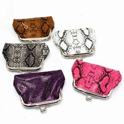 Women Snake Pattern Coin Purse Wallet Vintage Small Wallet Hasp Printing Creative Clutch Bag Purses Candy Color Mini Money Bags