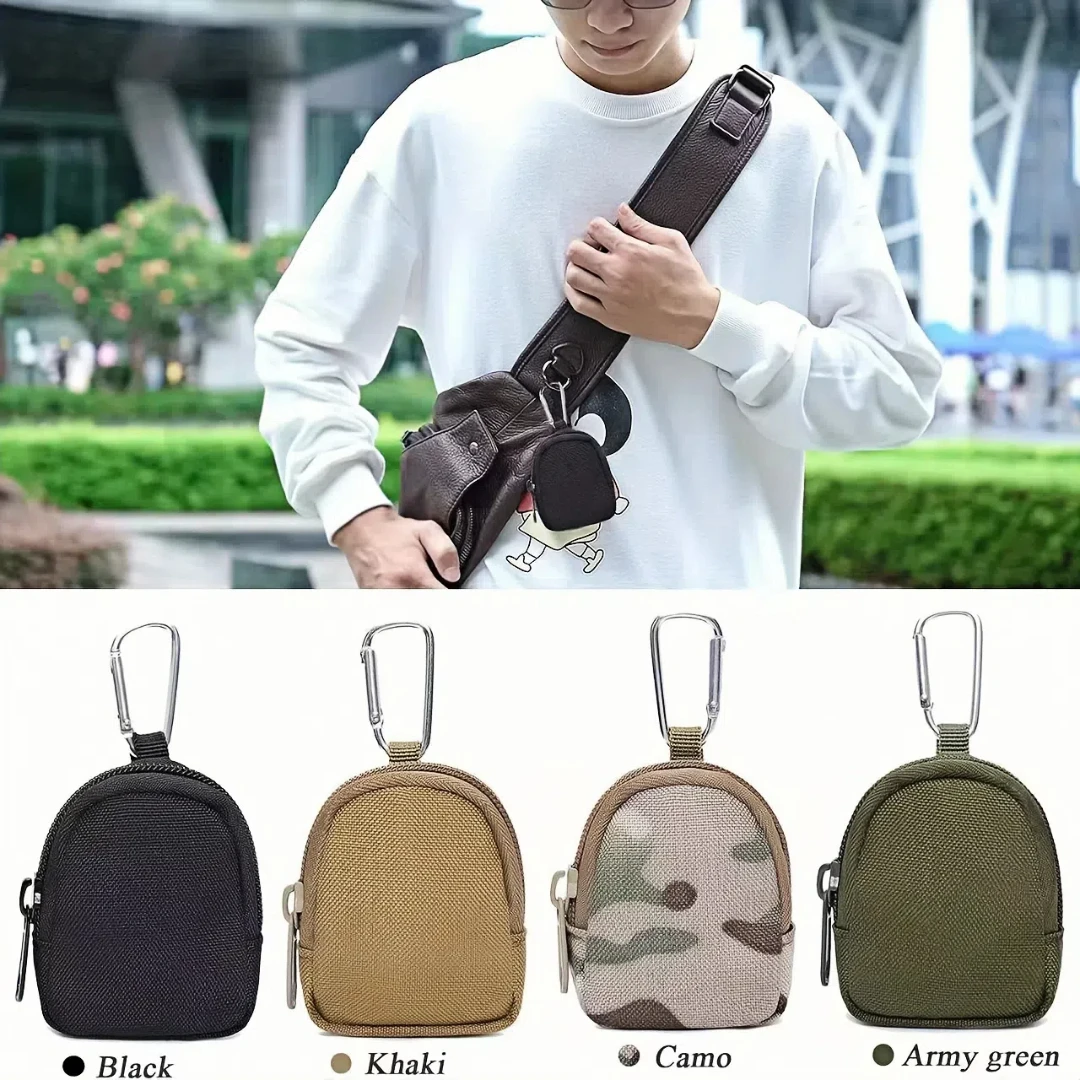 

Christmas Outdoor Mini Coin Purse Headphone Storage Bag Car Key Hanging Mountaineering Small Bag Keychain Organizer