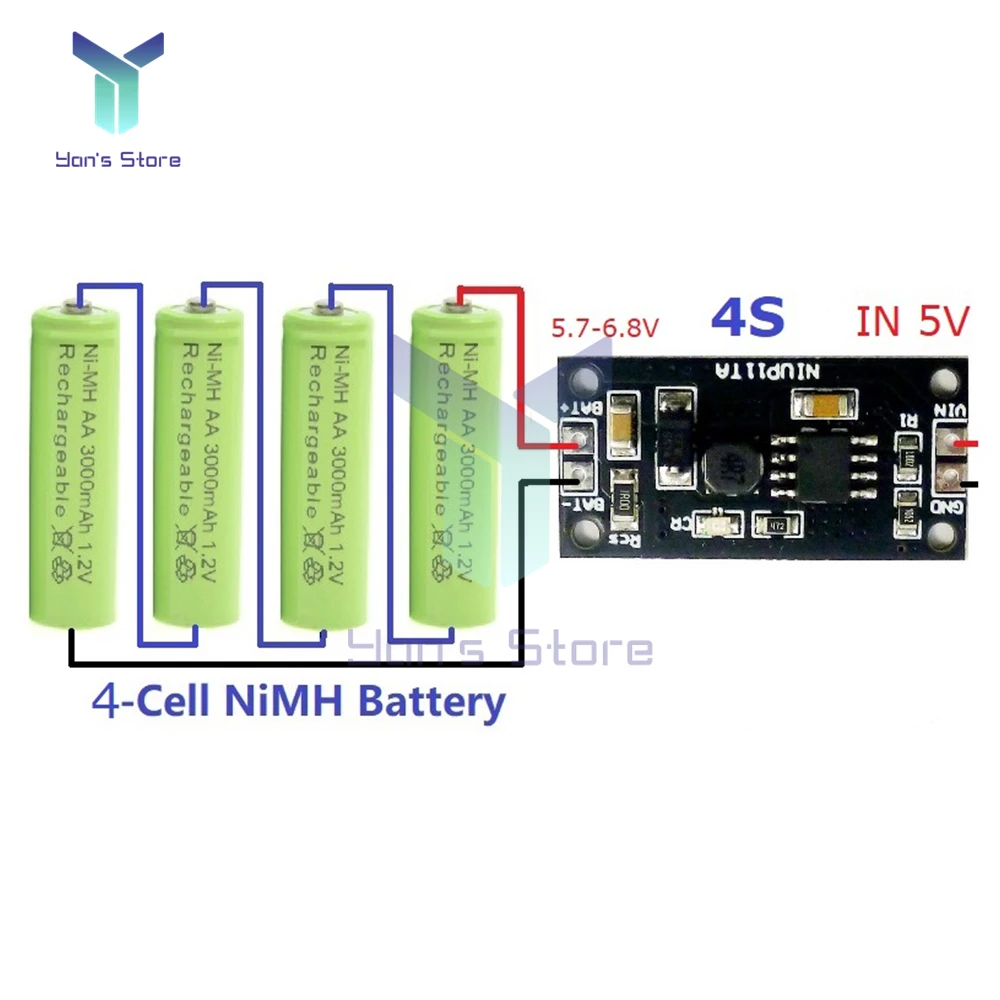 1-8S NiMH NiCd Battery Dedicated Charger Module 1.2V 2.4V 3.6V 4.8V 6V 7.2V 8.4V 9.6V USB Power Supply Short Circuit Protection