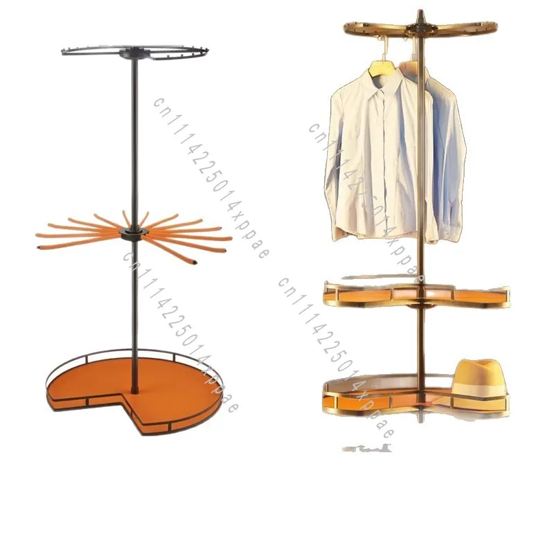 Draw 360 Degree Rotating Hanger Tele Bedroom 360 Degree Multi-functional Cloakroom Three-layer Multi-functional Pants Rack Pants