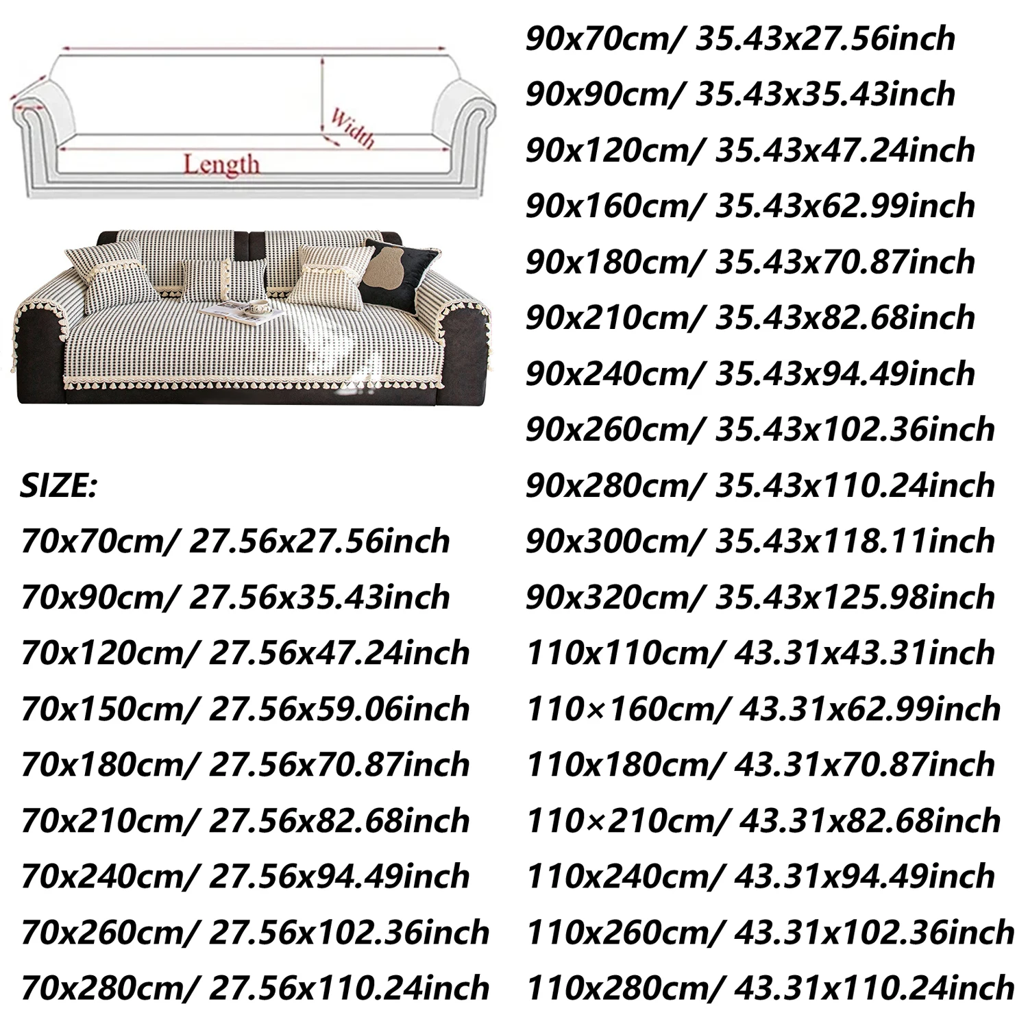 Luxury Sofa Cushion for Living Room Chenille Non-slip Sofas Towel Couch Cover Corner Sofa Towes Seat Pad Home Protection Covers