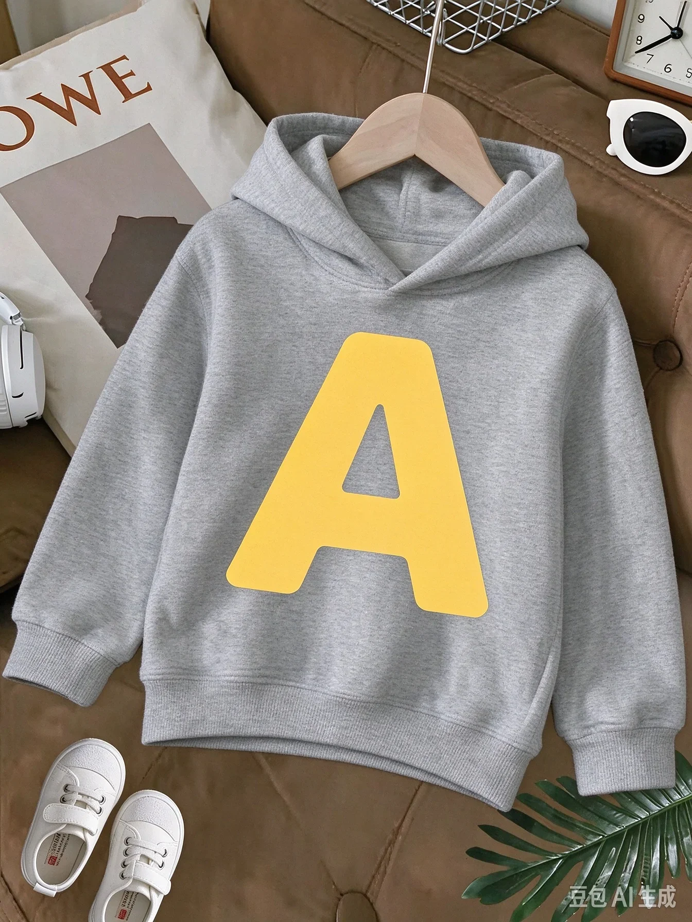 Children's autumn and winter trendy hot items, holiday fashion printed hoodie, simple and versatile casual hoodie