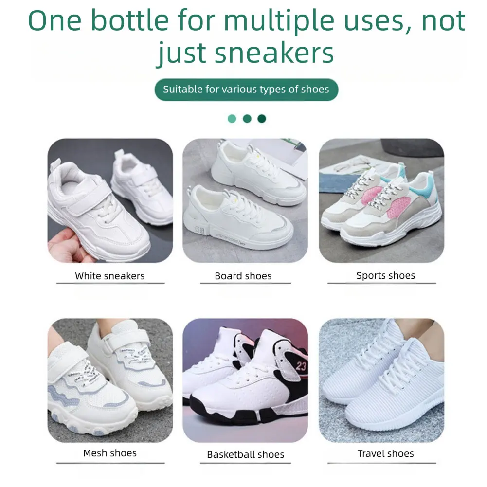 Non-Ionic Sneaker Dry Cleaner Non-Rinse White Shoe Cleaning Solution Remove Stain Yellowing Foam Dry Cleaner Small Lightweight