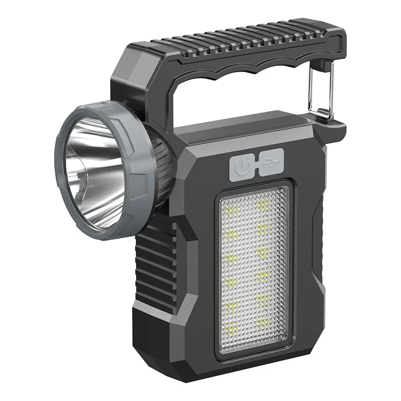 Senter LED Tenaga Surya Lampu Portabel Multifungsi Lampu Kerja Berkemah Isi Ulang Senter Kecerahan Tinggi Pengisian Tenaga Surya