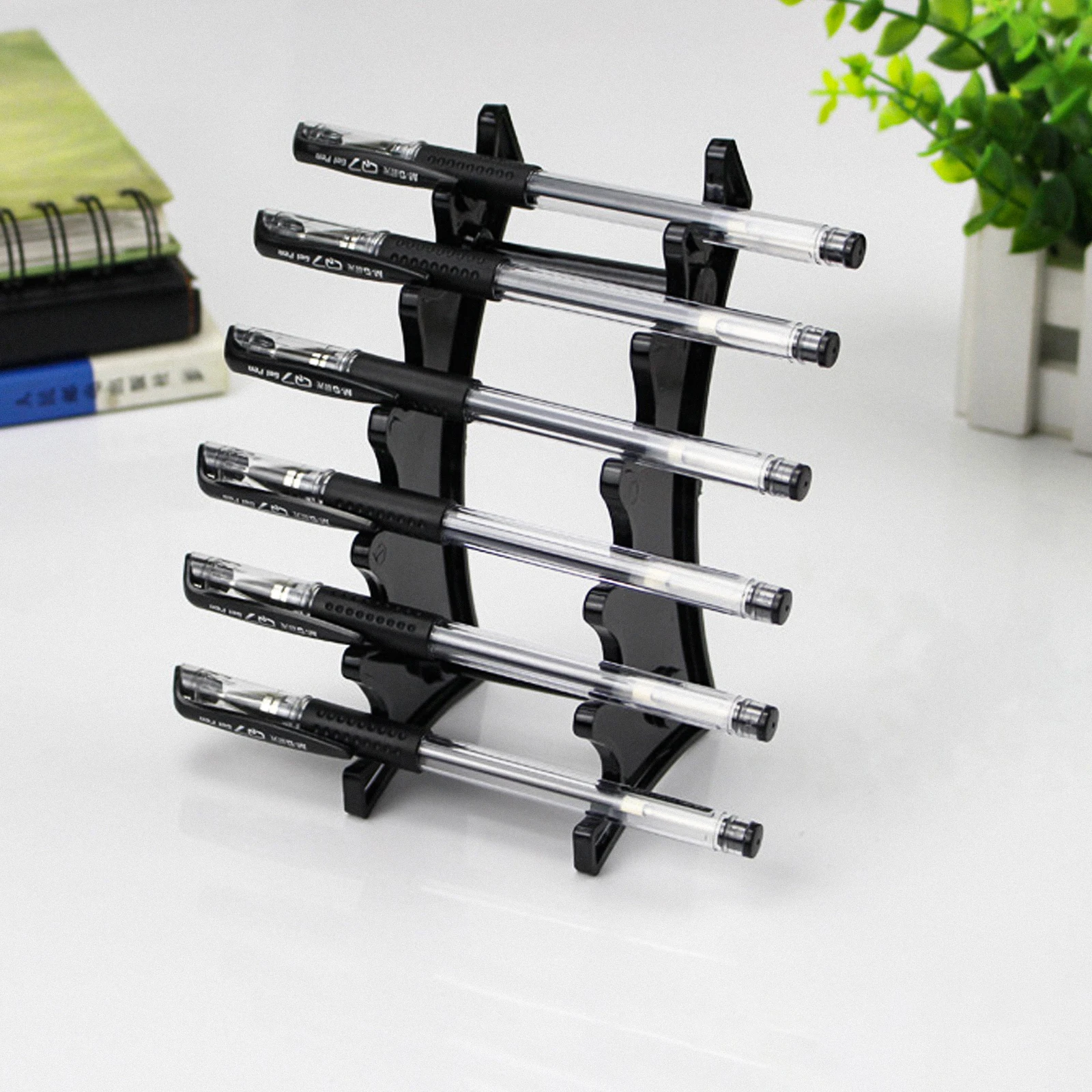 

3Pcs Transparent Plastic Pen Stand Set Desktop Storage Rack for Fountain Pens Ballpoint Gel Signature Pencils Office Study