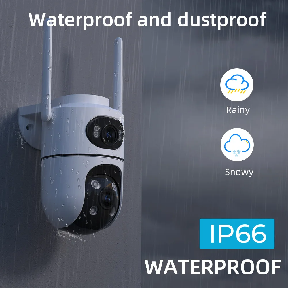 6MP Dual-Lens Network Camera WiFi Motion Detection 360° PTZ Cam Two-way Audio Wireless Audible Alarm Security CCTV Surveillance