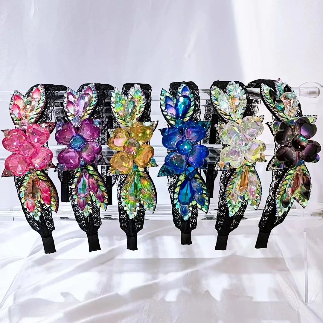 

New hair band head hoop hearts flowers crystal bow hair headwear ms han edition temperament