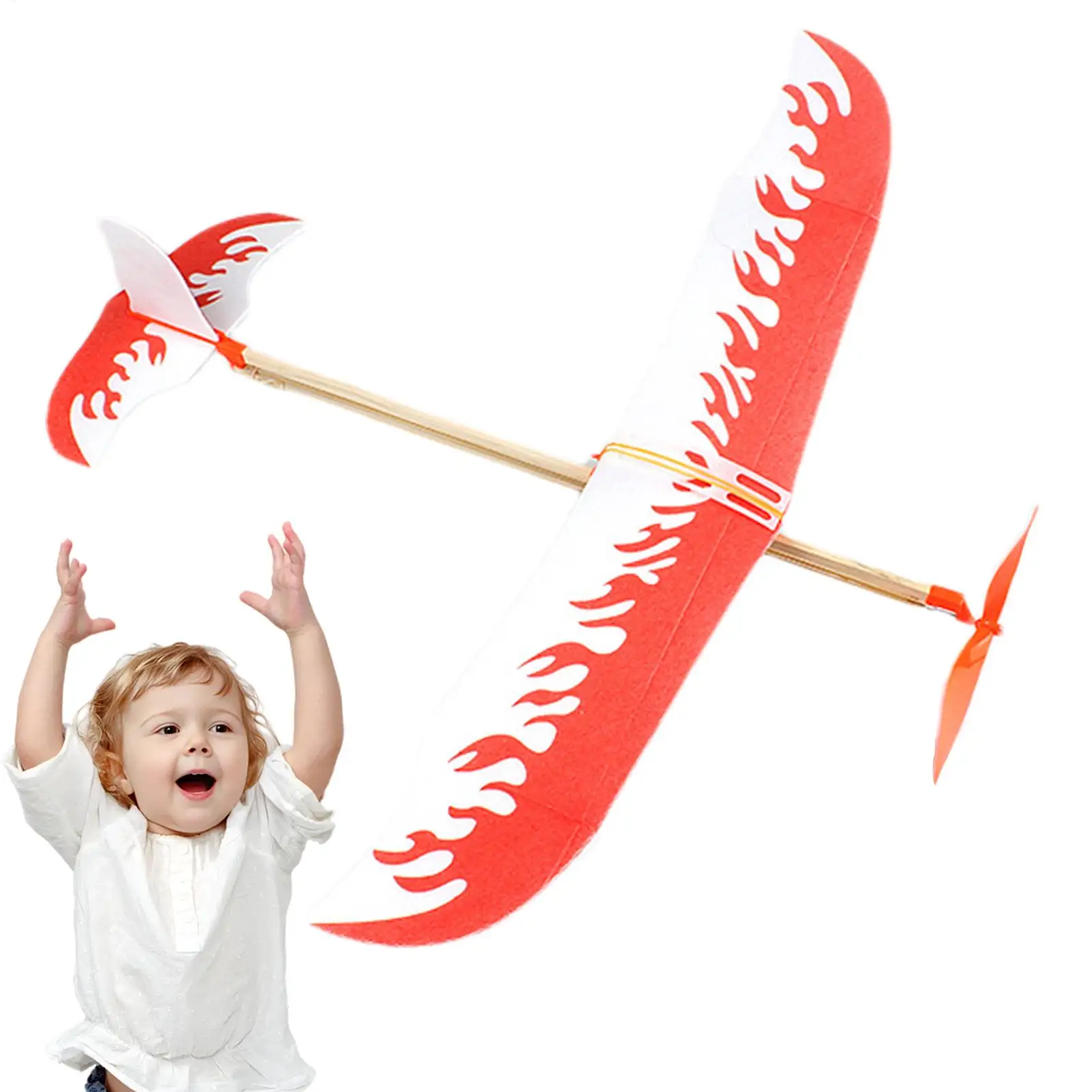 44X51CM Rubber Band Airplanes Powered Glider Aircraft Kit Flying Games Play Kids Students Adults Outdoor Sports Activity Toy