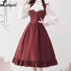 Classic Lolita Skirt Elegant Retro Ruffled Long Sleeve Blouse / Vest ~ Foggy Forest
