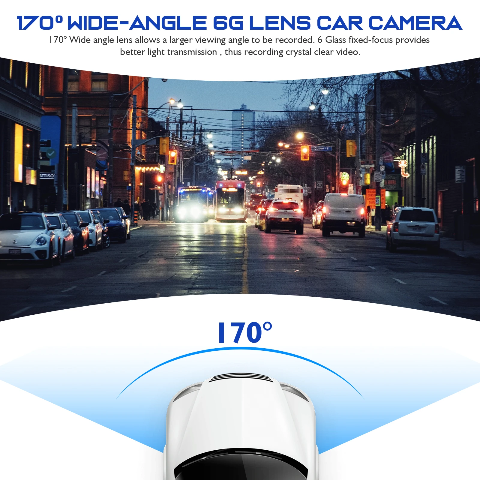 

Dual Lens Dash Cam Recorder 1080P Front Rear Driving Camera Waterproof Night Vision G-Sensor Loop Recording Car Parking