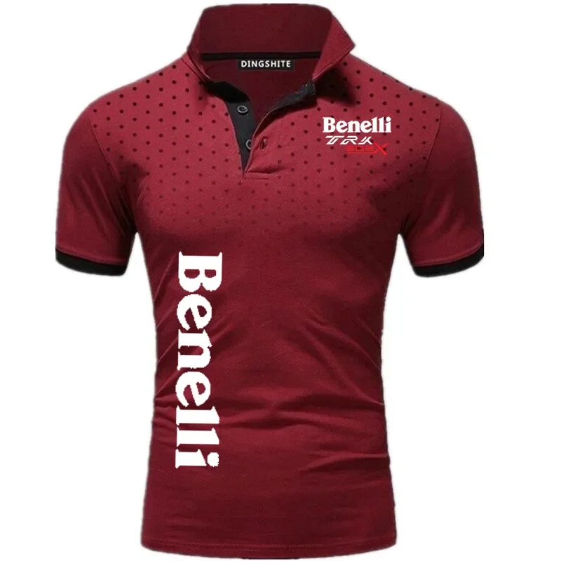 3D Gradient Polo T Shirt For Men Fashion Benelli TRK 502X Printed Lapel Shirts Outdoor Sportswear Summer Loose Short Sleeve Tops