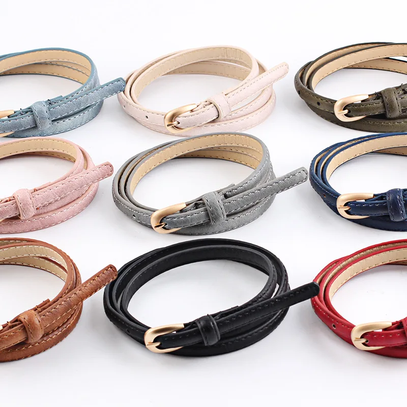 

Women Belts New PU Leather Simple Metal Buckle Belt Girls Dress Jean Pants Waistband Belts for Lady Luxury Designer Brand