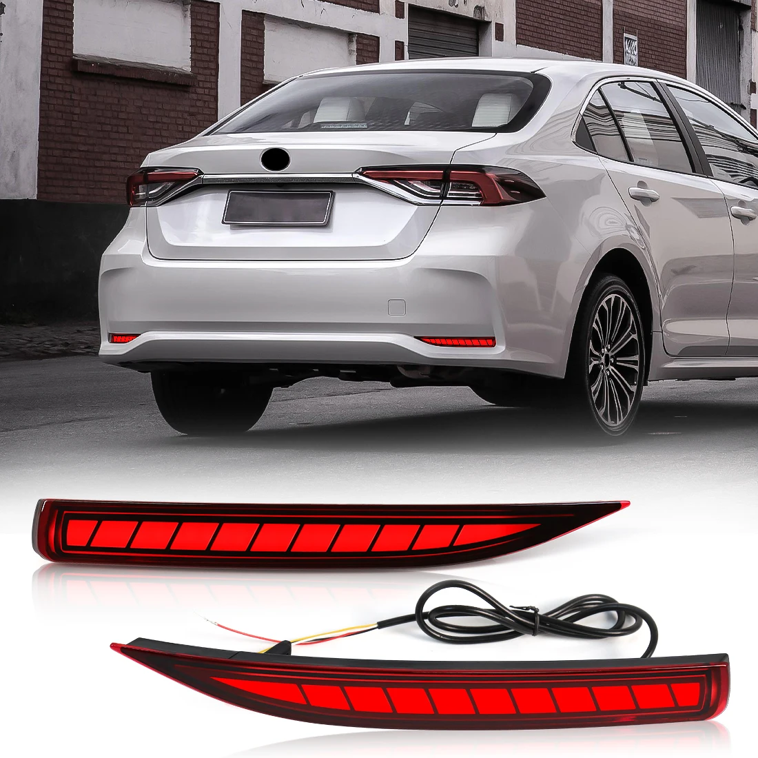 Światło odblaskowe LED tylnego zderzaka do Toyoty Corolla Altis 2019 2020 2021 2022 Ostrzegawcze światła przeciwmgielne dynamiczne kierunkowskazów hamulca z tyłu
