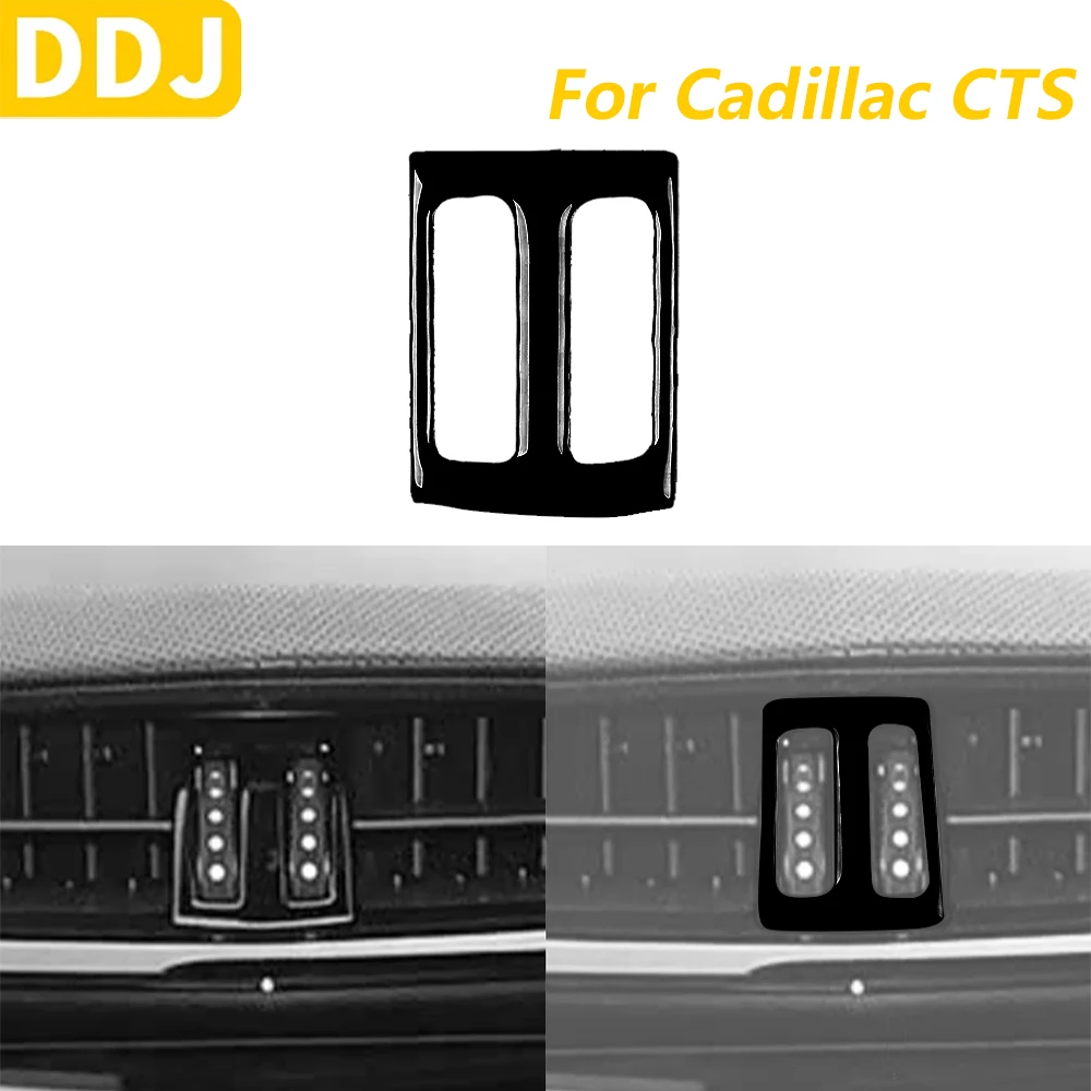 For Cadillac CTS 2014-2019 Piano Black Center Air Outlet Vent Knob Control Panel Trim Cover Car Accessories Interior Sticker