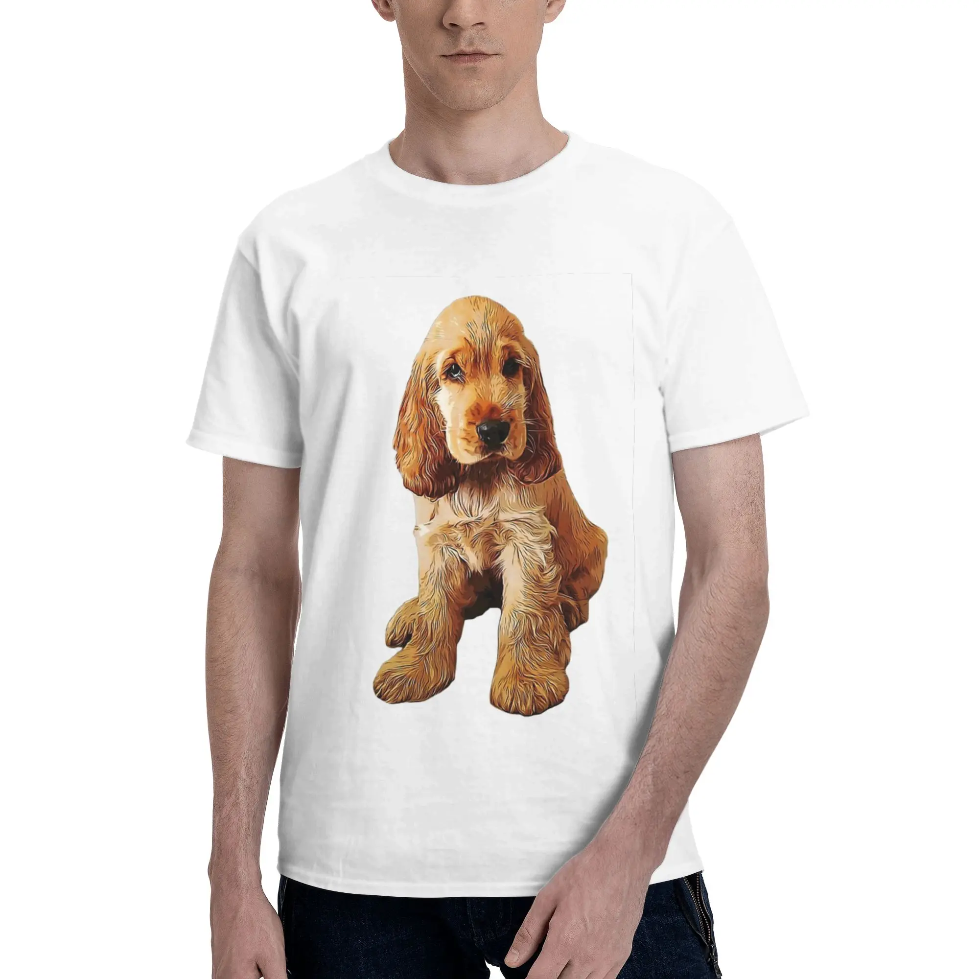 

Gold Cocker Spaniel Puppy Dog 100% Cotton T-Shirt Men's Classic T Shirts Men Crew Neck Short Sleeve S-6XL