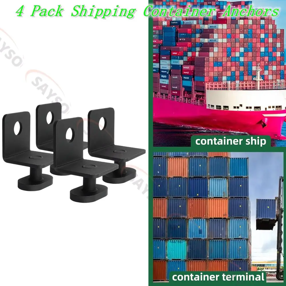 

4 шт. черные фиксированные анкеры для контейнеров с поворотным замком, якоря для транспортировочных контейнеров, стальные