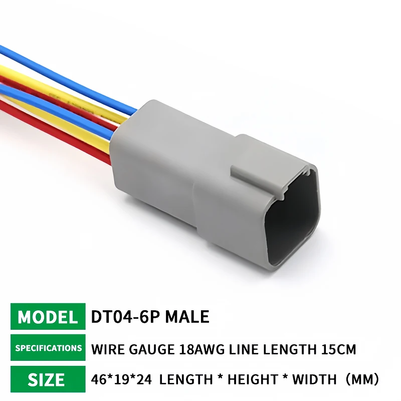 6 Pin DT04-6P DT06-6S Waterproof Connector with 15cm Cable - Heavy Duty Electrical Plug Socket for Car, Truck, Motorcycle & Boat T&I Online Store