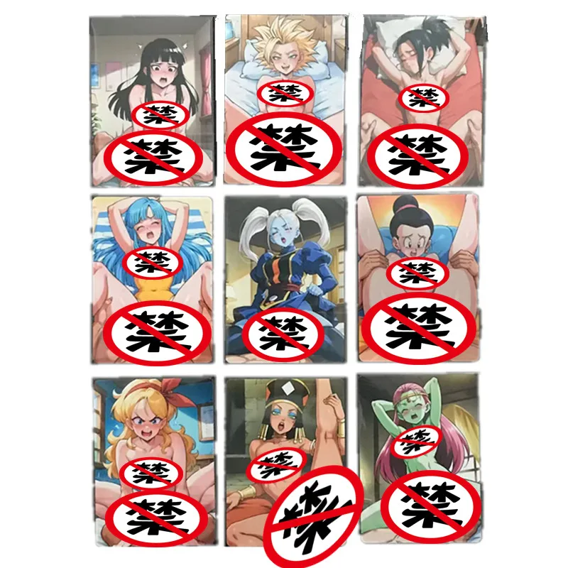 9 unids/set Anime tarjeta de cómic Dragon Ball Super GT Bulma diosa Super Saiyan diosa ACG Sexy tarjeta desnuda juguete para regalo tarjeta de colección