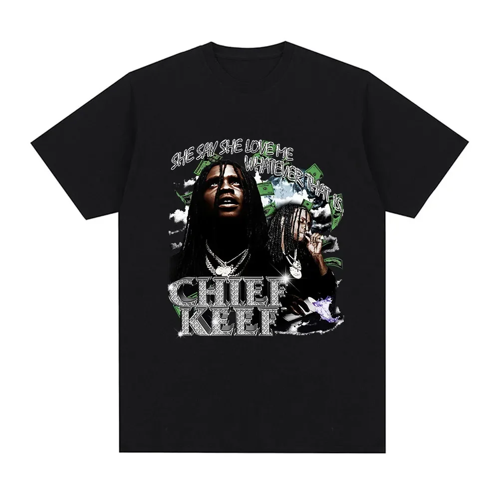 

Hip Hop Gothic Oversized T-shirts Streetwear Unisex Rapper Chief Keef GraphicMen's Fashion Vintage Short Sleeve