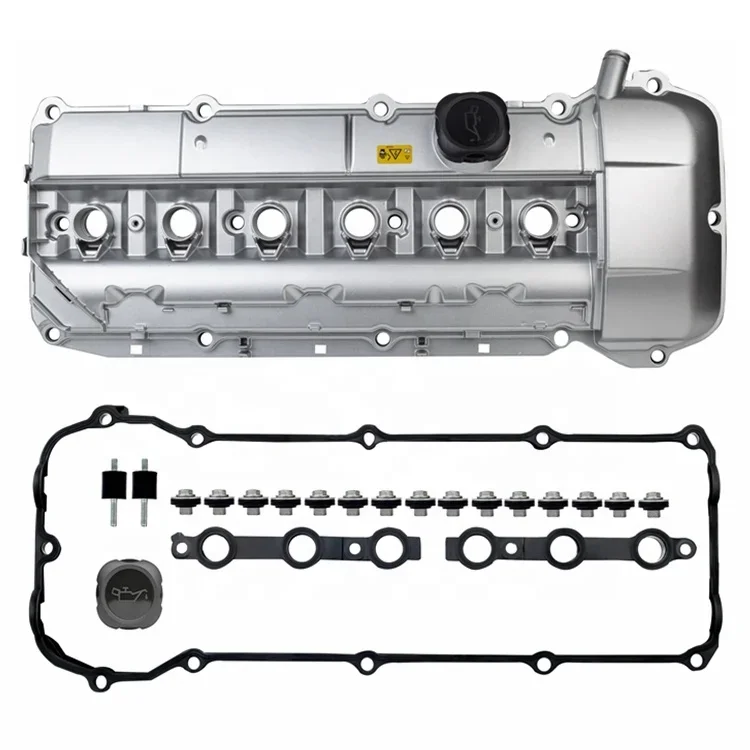 

OE 11127512839 11120030496 11127512840 Engine Valve Cover Cylinder Head valve Cover Kit for M54 Valve Cover Aluminium 3.0L