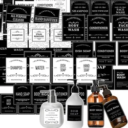 White Black Waterproof Sticker Soap Dispenser Bathroom Jar Storage Label Shower Shampoo Lotion Conditioner Bottle Stickers