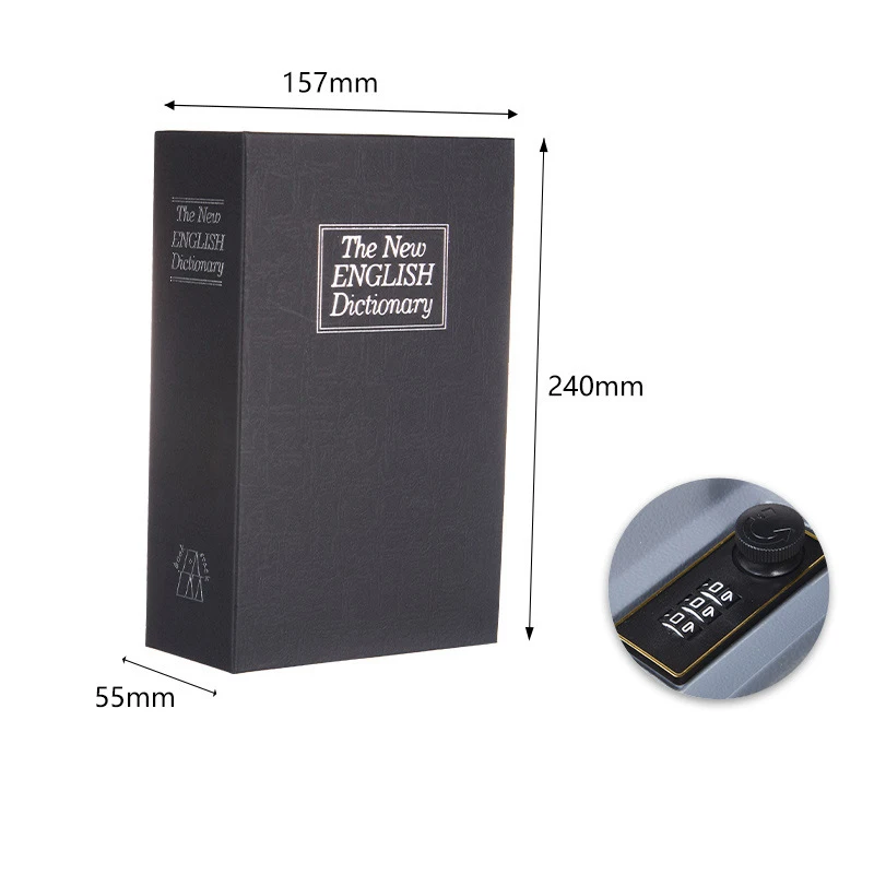 Creative Book Security Safe with Password Lock Home Hidden Anti-Theft Storage Box Book Shaped Secret Savings Box Kids Gift
