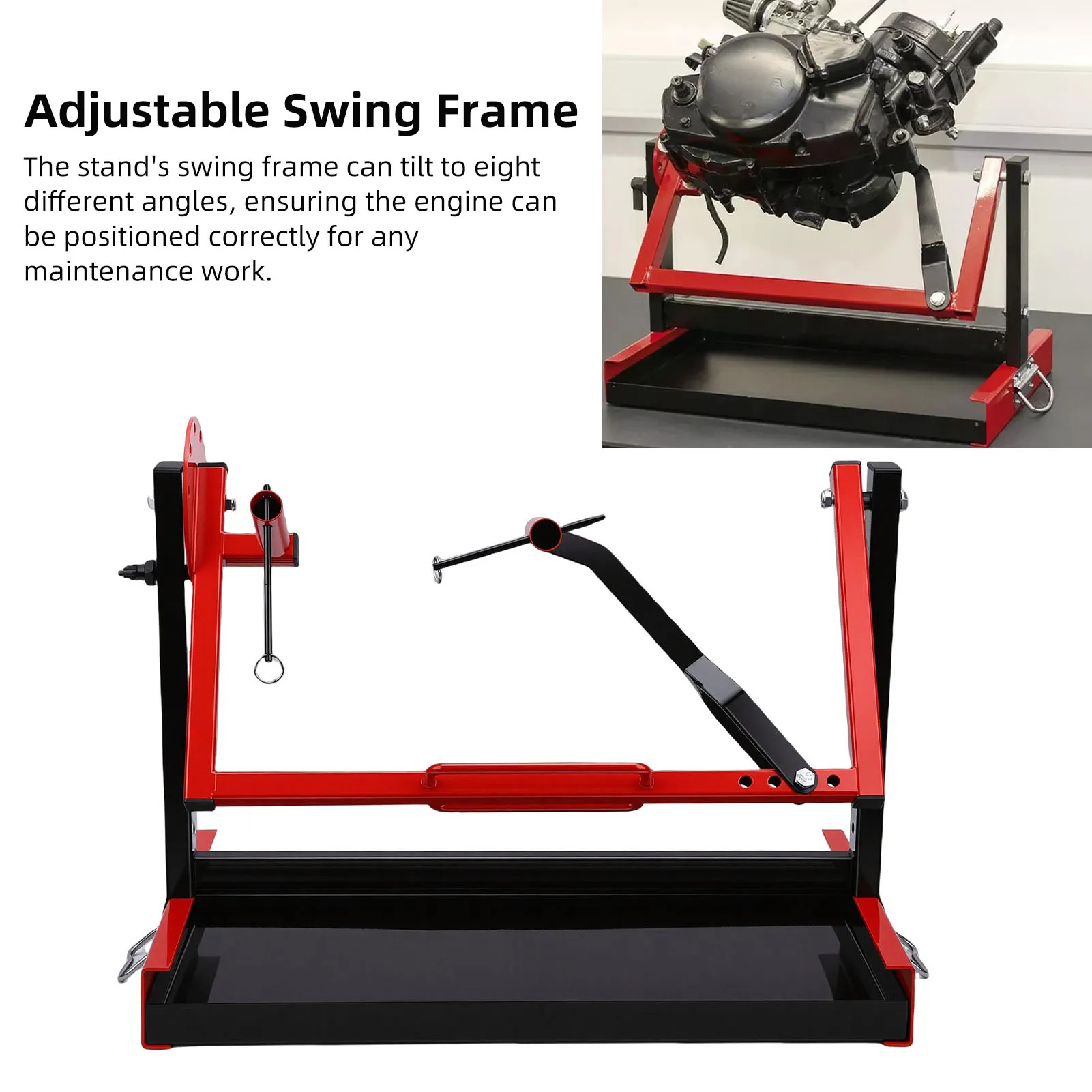 Motorcycle Engine Stand Adjustable Rotatable Motorcycle Engine Motor Stand for Vertical Single Cylinder 2 Stroke 4 Stroke Engine