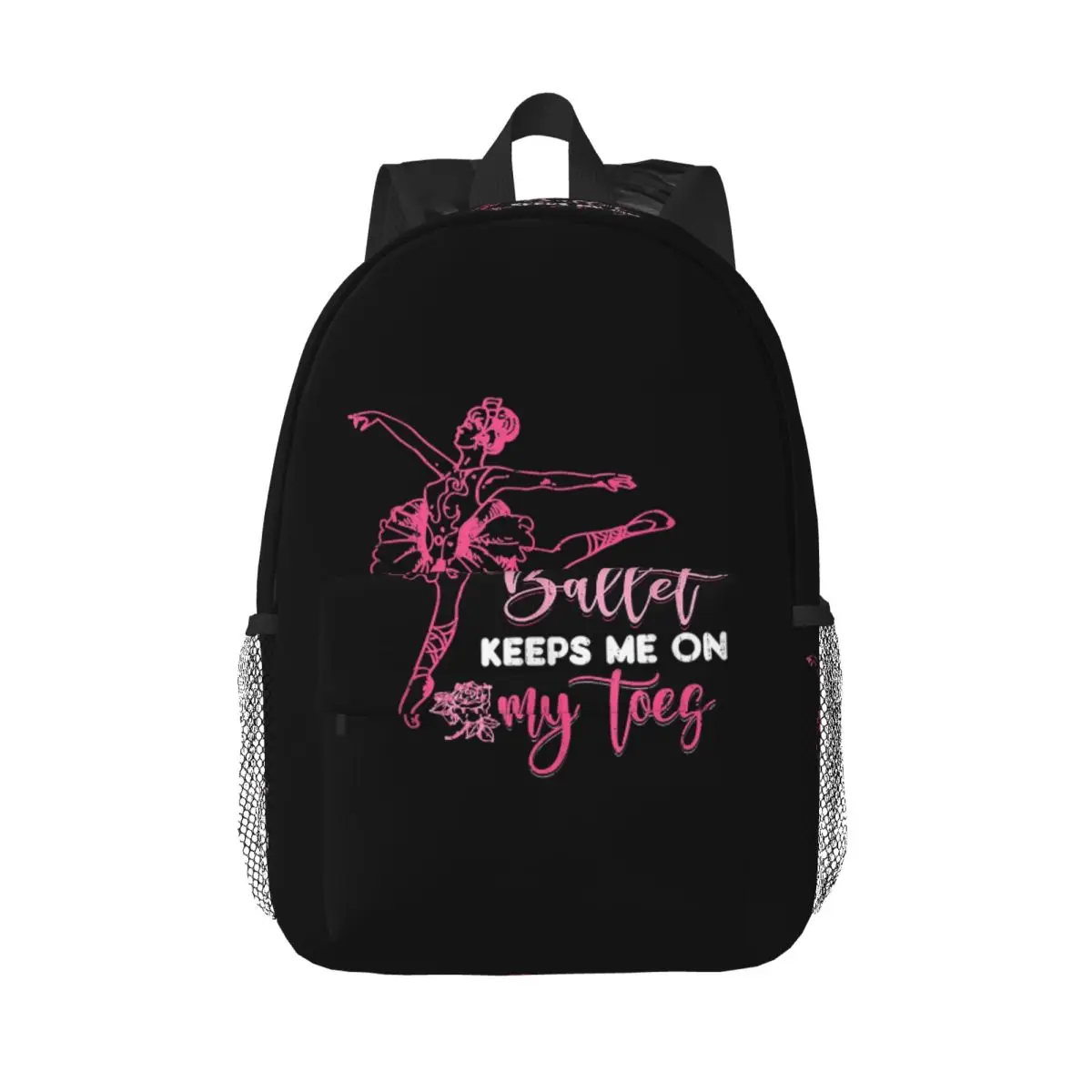 Ballet Dance Makes Me Free Ballerina Dancer Backpack Daypack Boys Girls BookBag Shoulder Bags for Men Women Children School Bag