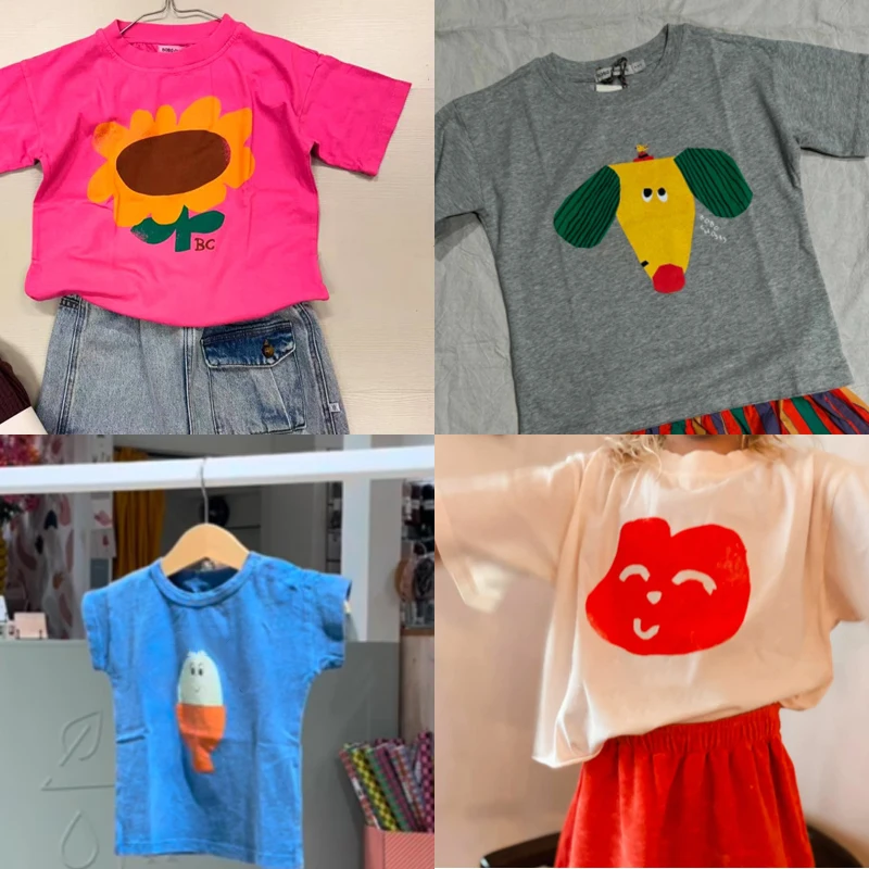 kids tees 2025 new summer bc boys girls cute print short sleeve t shirt tops clothing outwear