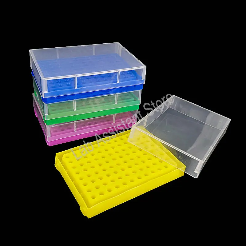 1pcs Labortory Plastic PCR Tube PP Storage Centrifuge Tube Box with 16/32/36/50/72/96/100vents Office and School Lab Supplies