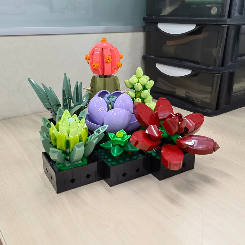 Succulents Plant Furniture Decoration Building Block Adults Toys Flowers Girlfriend Gift Toys Compatible 10309