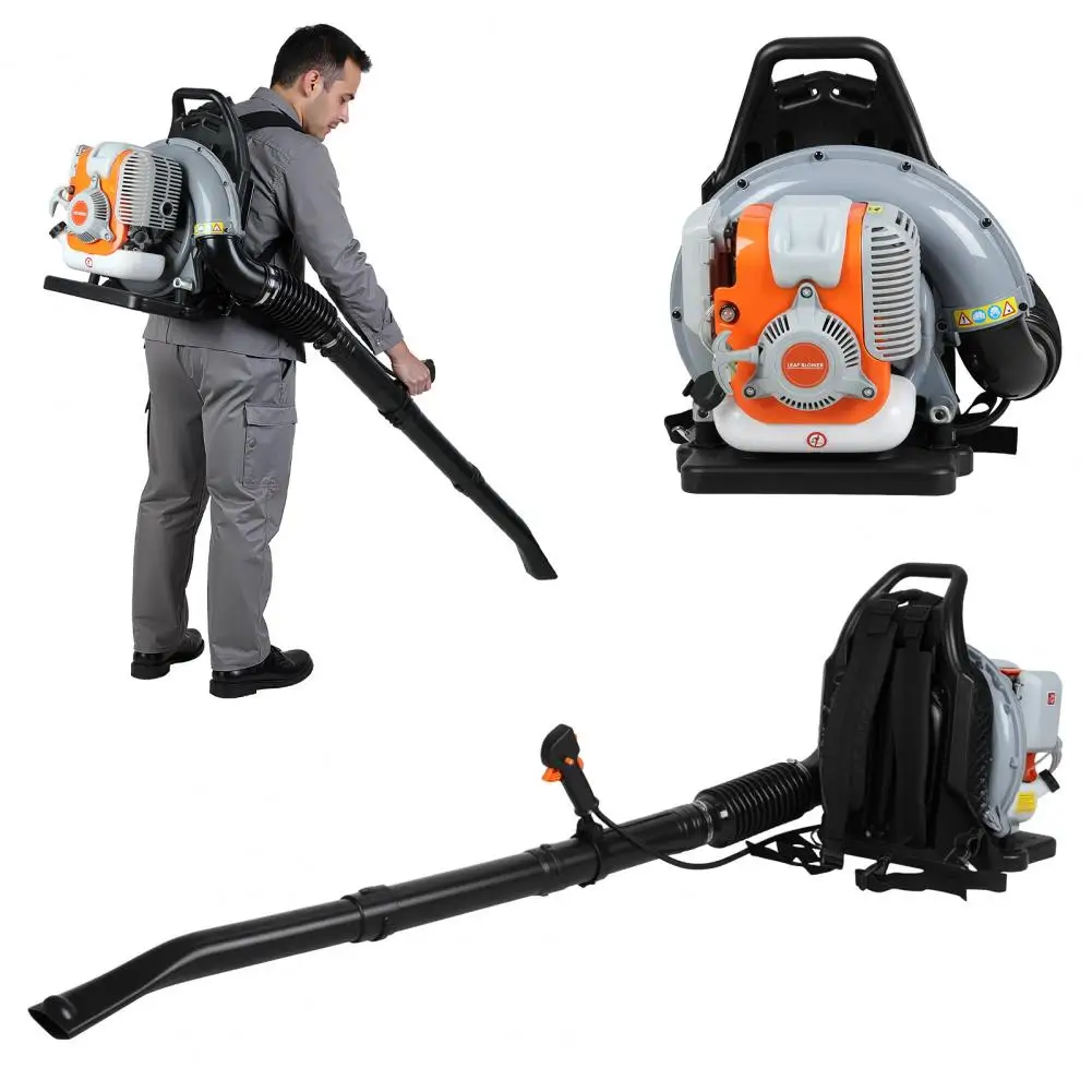 76.5cc 4-Stroke Backpack Gas Leaf Blower, Low Noise Quick Start Gas Powered Snow Leaf Blower, 76.5cc 4-Stroke High-Velocity Leaf