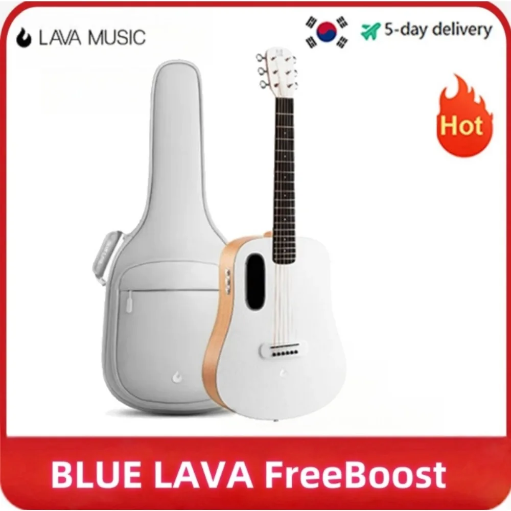 

BLUE LAVA FreeBoost Smart Guitar 36 Inch Travel Acoustic Guitar with Tuner Recording and Beat Functions Beginner Guitar