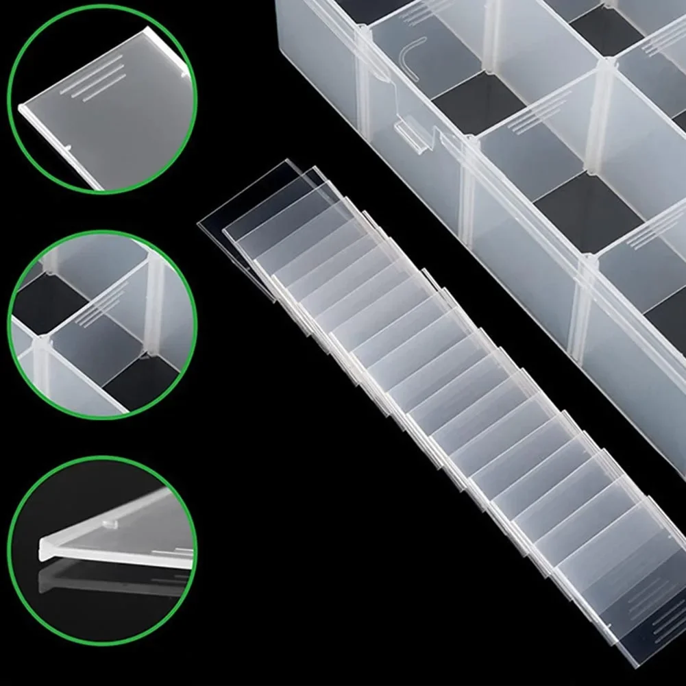 1pc 24 Grids Plastic Craft Organizer Storage Box With Removable Grids Household Transparent Dustproof Tool Storage Box