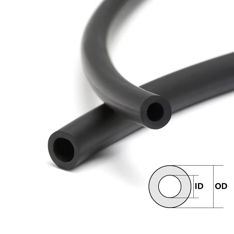 1/2/5m Black Fluorine Rubber Tubing Diameter 2mm~25mm FKM Viton Oil Hose Acid alkali High Temperature Corrosion Resistance Tubin