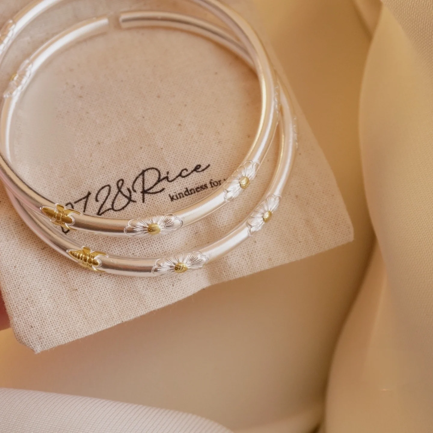 S999 sterling silver Zhuju gold-plated open-ended bracelet - New Chinese traditional ancient-style silver bracelet