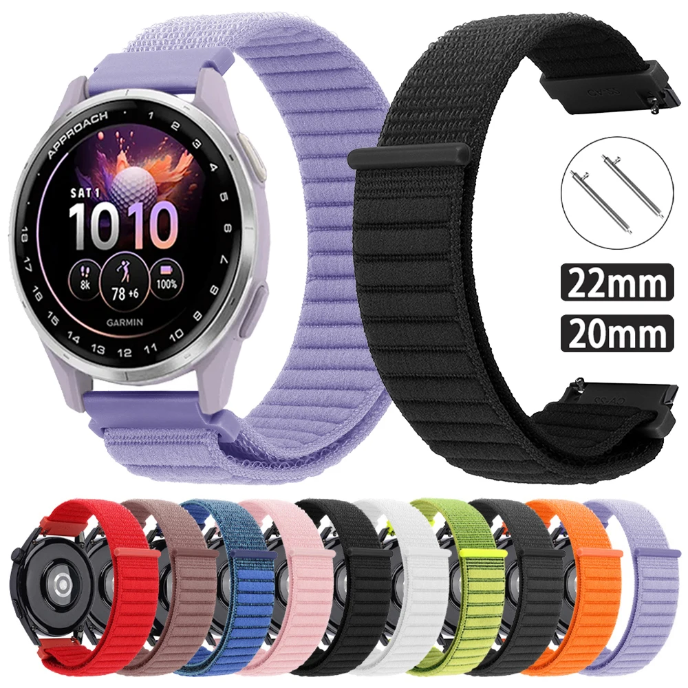 20 22mm Nylon-Schlaufenarmband für Garmin Approach J1 Forerunner 570 265 255 165 245 Armband Uhrenband für Vivoactive 6 5 Venu 3 Sq2
