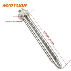 12 Volt Heating Element 300W/400W/600W DN25 Water Heating Element Stainless Steel Immersion Solar Heater Pipe