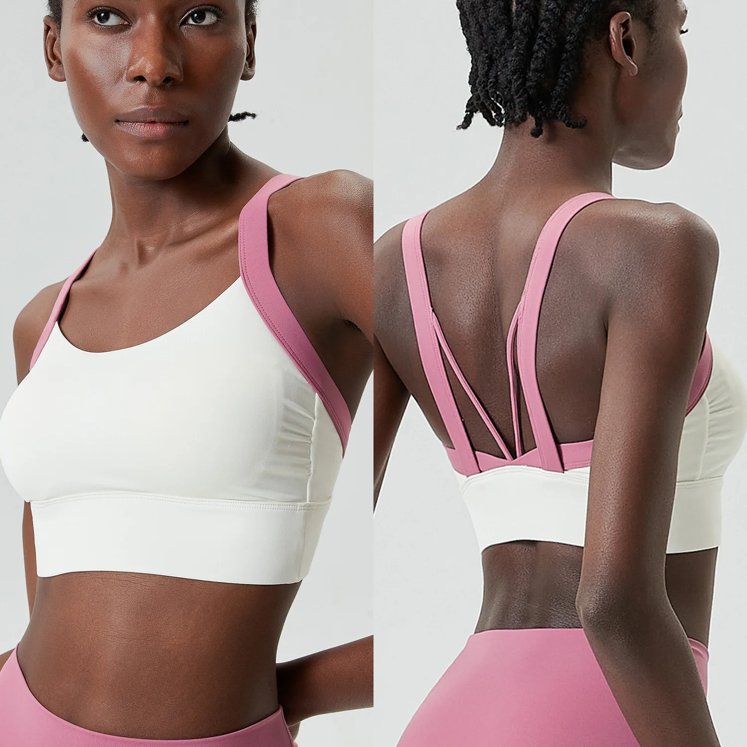 Maxdutti Kitten Ear Fixed Continuous Cup Sports Underwear Women's Beauty Back Fitness Vest Yoga Bra T-shirt Woman Clothes