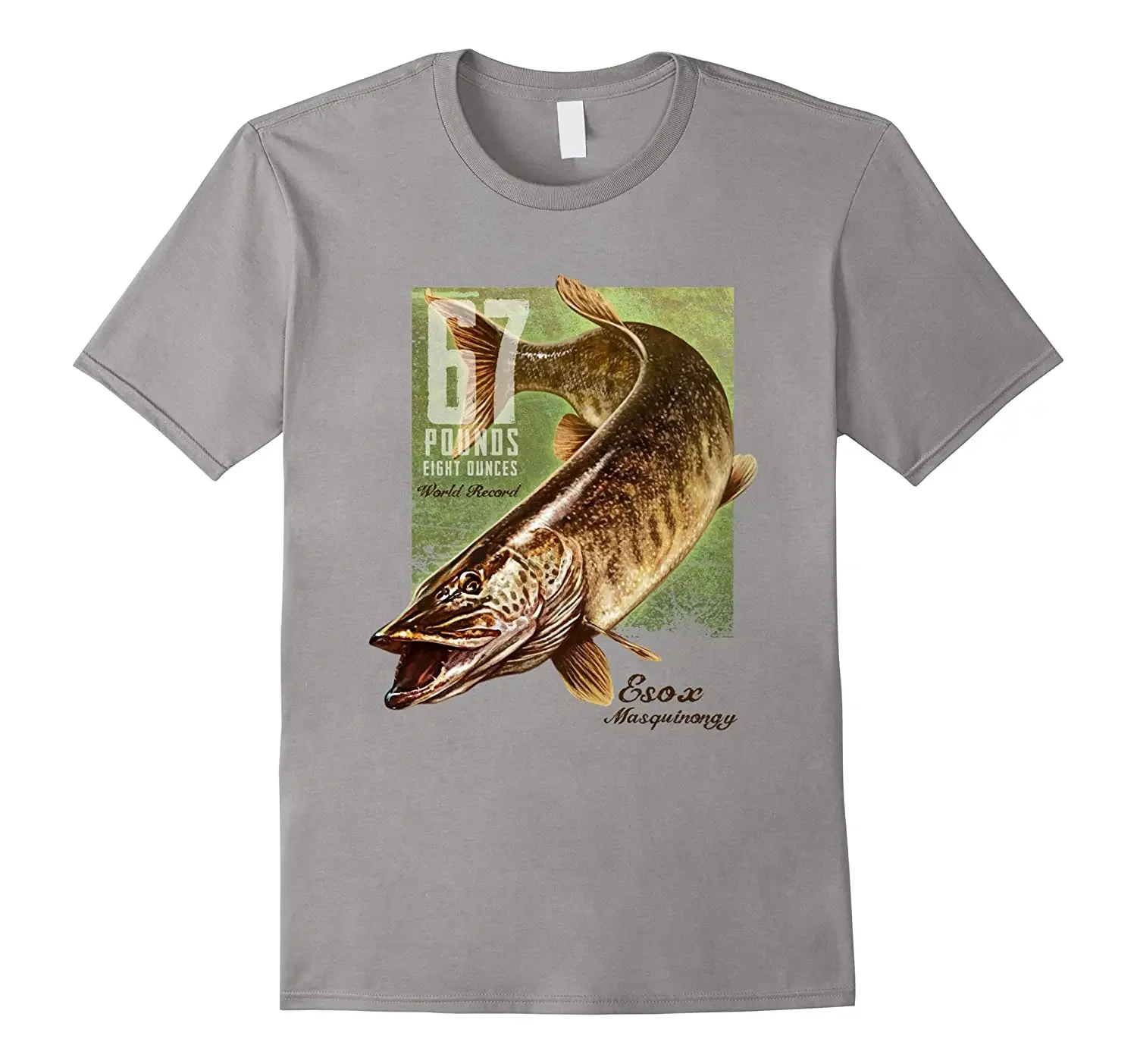 Musky Fishing World Record T-Shirt 100% Cotton O-Neck Short Sleeve Summer Casual Mens T-shirt Streetwear