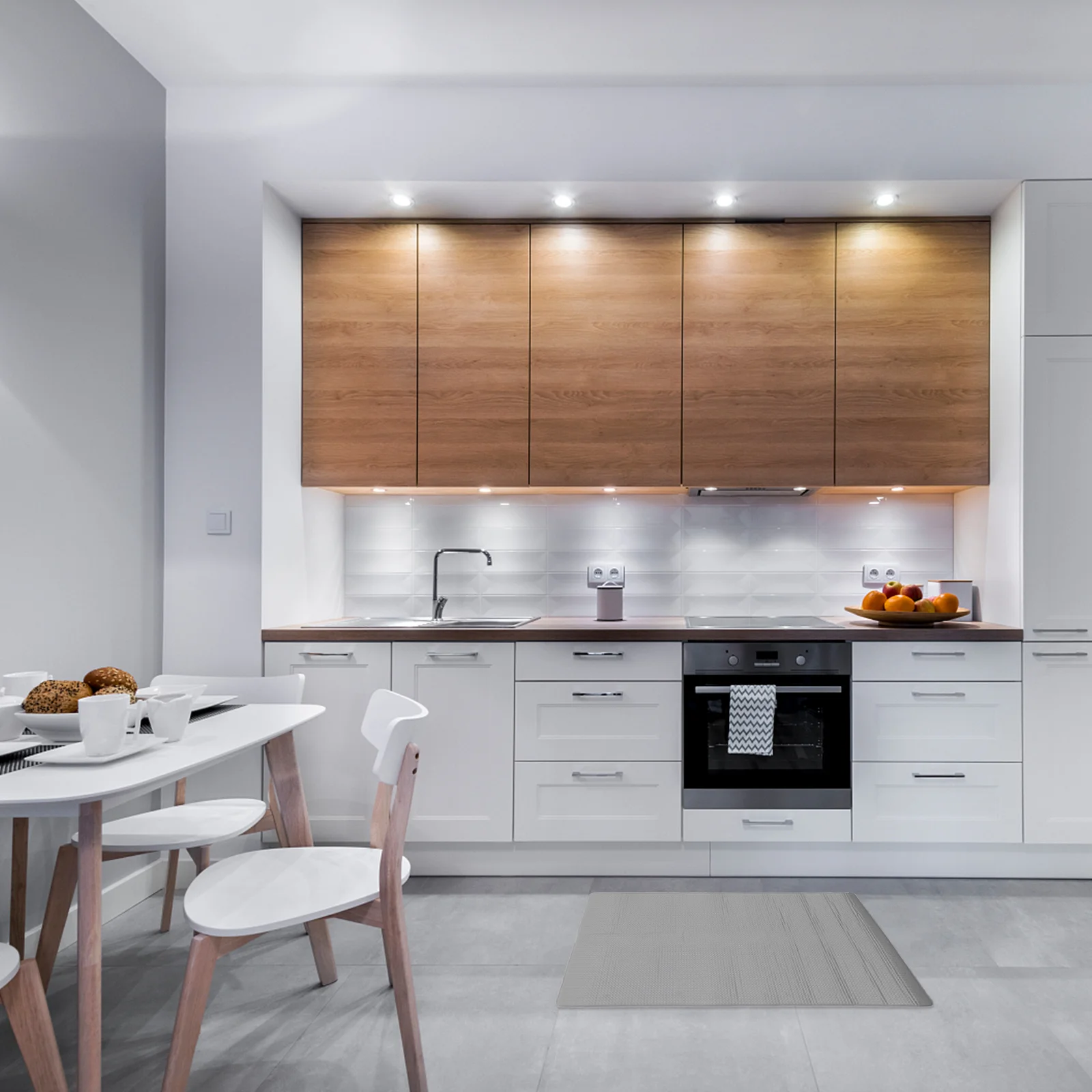 

1Pcs Floor Mat Grey Waterproof Anti-Skid Oil-Resistant Cushion Rug for Anti-Skid Rug