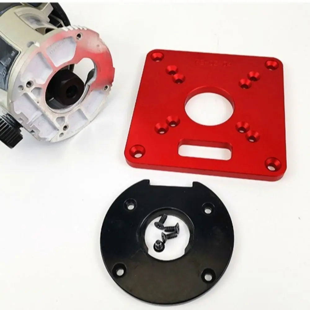 Universal Square Router Table Insert Plate Aluminium Easy Install Router Lift Flip Plate Red Trimming Machine Mini