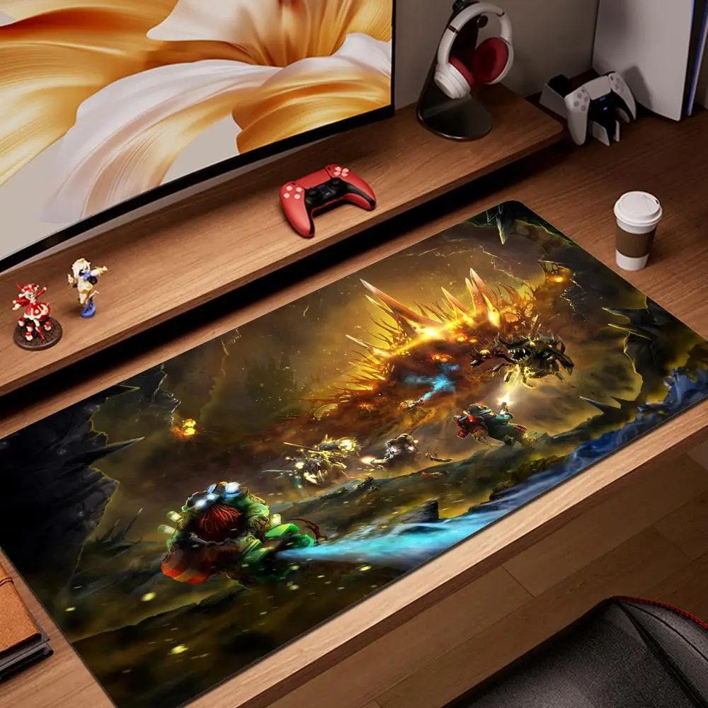 Mouse Pad Non-Slip Rubber Edge locking mousepads Game play mats Cool Co-op shooter Deep Rock Galactic for notebook PC computer