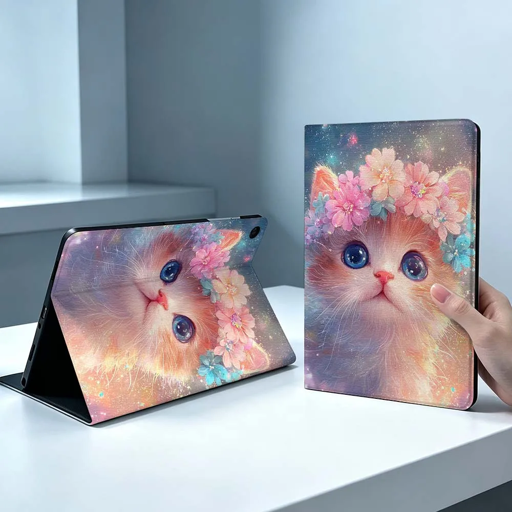 Creative Cute Cat Pattern Soft For Samsung Galaxy Tab S11 S10 S9 S8 S7 S6 A9 A8 A7 A11 Lite FE Plus Pen Tray Tablet Case