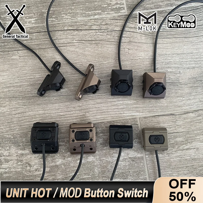 

Tactical Airsoft UNIT HOT / MOD Button Remote Pressure Switch Fit 20mm Rail MLOK KEYMODE For SF M300 M600 PEQ15 DBAL 2.5mm Laser