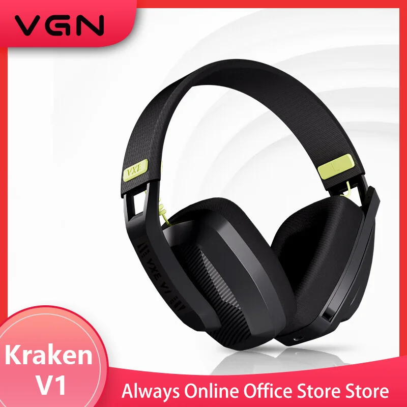 

VGN VXE Kraken V1 Bluetooth 5,3/2,4G Двухрежимная легкая дизайнерская гарнитура с микрофоном для киберспорта, игровой компьютер для офиса