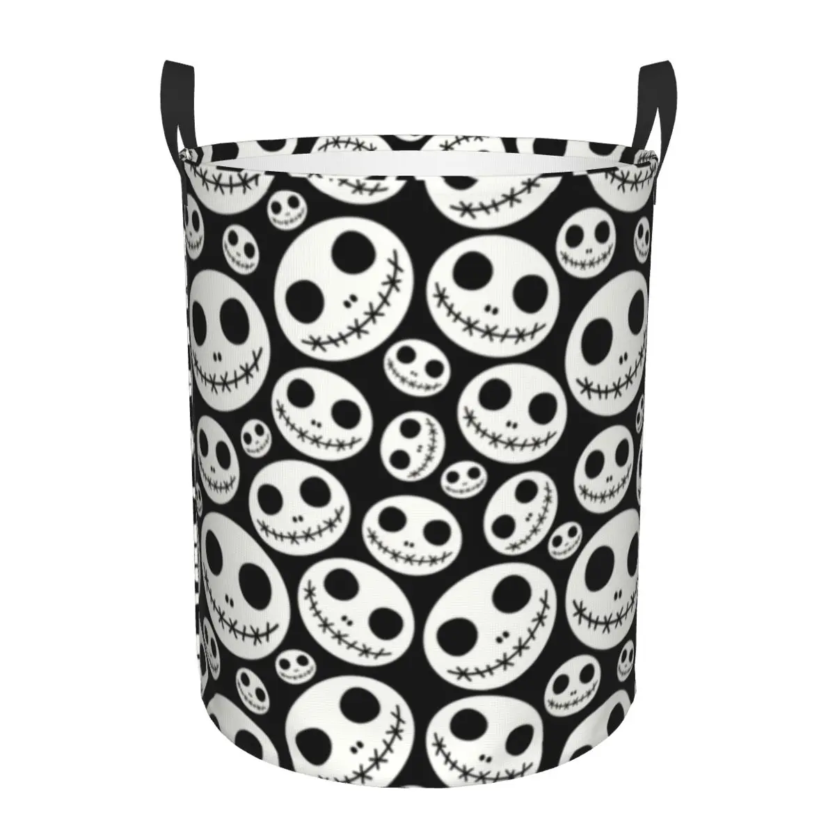 

Custom Halloween Skeleton Jack Skellington Laundry Basket Collapsible The Nightmare Clothing Hamper Toys Organizer Storage Bins