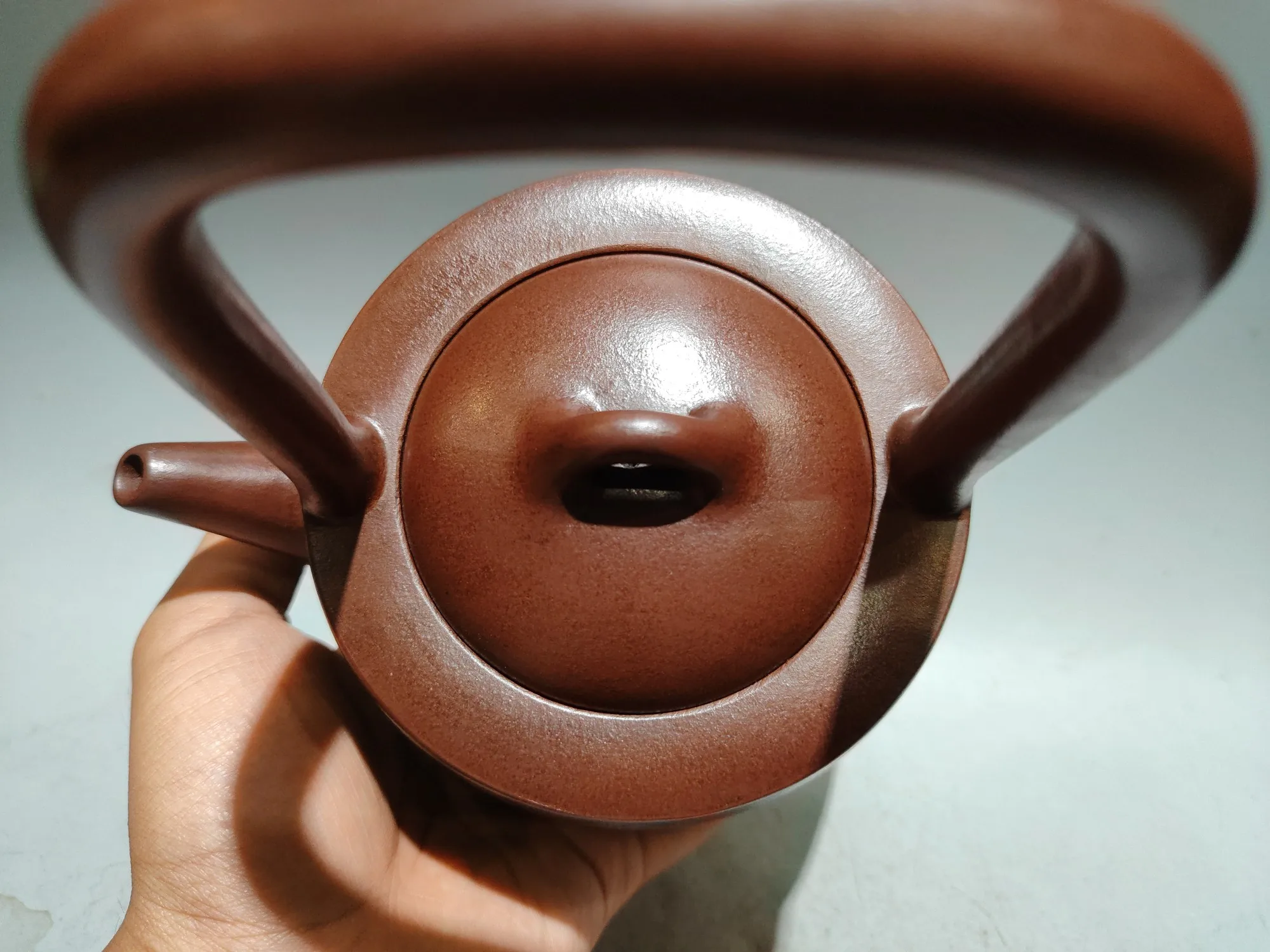 Yixing Purple Clay Teapot Old Purple Mud plum blossom pattern Well railing lifting pot Kettle Teapot Flagon Ornaments